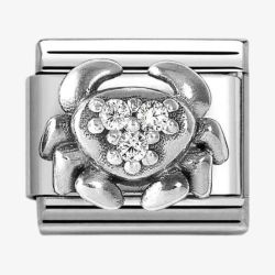 Nomination CLASSIC Silvershine Silver Cubic Zirconia Cancer Crab Star Sign Charm 330326/04*