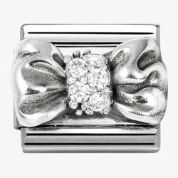 Nomination Stainless Steel & Silver Cubic Zirconia Bow Charm 330323/11