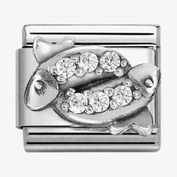 Nomination Silvershine Sterling Silver Cubic Zirconia Pisces Charm 330326/12