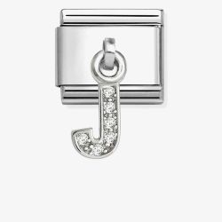 Nomination Silvershine Sparkling Letter J Charm 331818/10