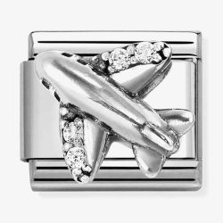 Nomination Classic Silver Cubic Zirconia Areoplane Charm 330327/19