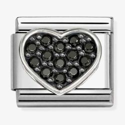 Nomination Composable Classic Black Cubic Zirconia Heart Charm 330322/27