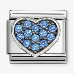 Nomination Composable Classic Blue Cubic Zirconia Heart Charm 330322/28