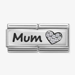 Nomination CLASSIC Silvershine Double Link Mum Heart Charm 330731/07