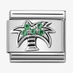 Nomination CLASSIC Silvershine Symbols Palm With Green Cubic Zirconia Charm 330304/26