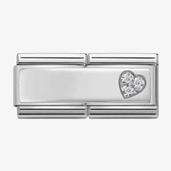 Nomination CLASSIC Silvershine Symbols Stainless Steel Cubic Zirconia Heart Double Charm 330731/09