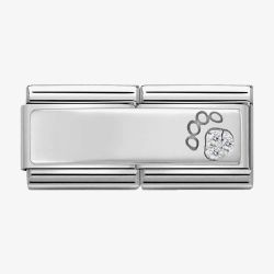 Nomination CLASSIC Silvershine Symbols Stainless Steel Cubic Zirconia Paw Print Double Charm 330731/13