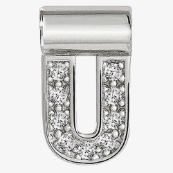 Nomination SeiMia Silver Cubic Zirconia Letter U Pendant 147115/021