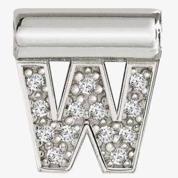 Nomination SeiMia Silver Cubic Zirconia Letter W Pendant 147115/023