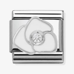 Nomination CLASSIC Silvershine White Rose Flower Charm 330305/06