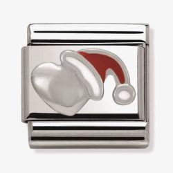 Nomination CLASSIC Silvershine Christmas Heart and Santa Hat Charm 330204/05K