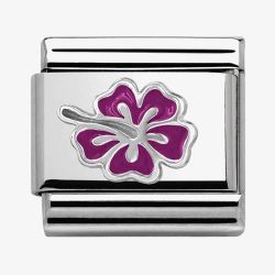 Nomination CLASSIC Silvershine Honolulu  Purple Hibiscus Charm 330202/23