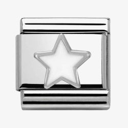 Nomination CLASSIC Silvershine Symbols White Star Charm 330202/04