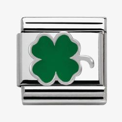 Nomination CLASSIC Silvershine Symbols Green Clover Charm 330202/12
