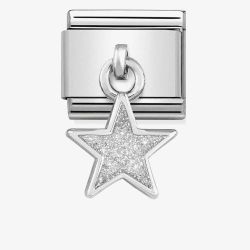 Nomination CLASSIC Silvershine White Glitter Star Drop Charm 331805/02