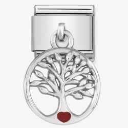 Nomination CLASSIC Silvershine Tree Of Life Red Heart Drop Charm 331805/07