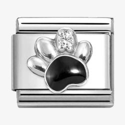 Nomination CLASSIC Silvershine Black Paw Print Charm 330321/12