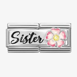 Nomination CLASSIC Silvershine Double Link Flower Sister Charm 330734/15