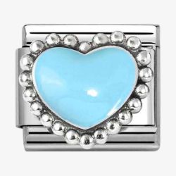 Nomination Stainless Steel & Silver Blue Dotted Heart Charm 330204/34