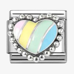 Nomination Stainless Steel & Silver Multi-Coloured Dotted Heart Charm 330204/37