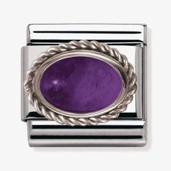 Nomination CLASSIC Silvershine Ornate Settings Amethyst Charm 330504/02