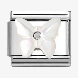 Nomination CLASSIC Silvershine White Mother Of Pearl Butterfly Charm 330509/13