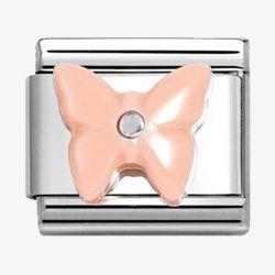 Nomination CLASSIC Silvershine Pink Butterfly Synthetic Stone Charm 330509/14