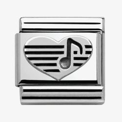 Nomination CLASSIC Silvershine Symbols Heart with Musical Note Charm 330101/06