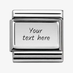 Nomination CLASSIC Silvershine Plates Plain Engravable Charm 330104/01