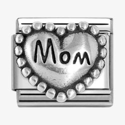 Nomination CLASSIC Silvershine Silver Beaded Heart Mom Charm 330101/79