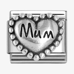 Nomination CLASSIC Silvershine Silver Beaded Heart Mum Charm 330101/80