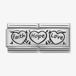 Nomination CLASSIC Silvershine Faith Hope Love Double Charm 330710/11