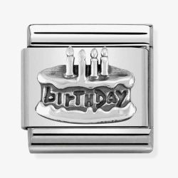 Nomination CLASSIC Silvershine Oxidised Symbols Birthday Cake Charm 330101/20