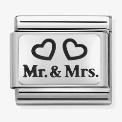 Nomination CLASSIC Silvershine Plates Mr and Mrs Charm 330109/01
