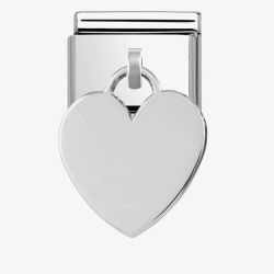 Nomination CLASSIC Silvershine Plates Plain Heart Dropper Charm 331801/02