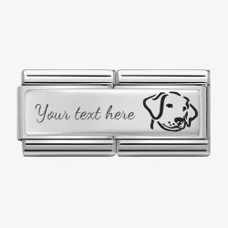 Nomination CLASSIC Silvershine Stainless Steel Engraved Dog Double Charm 330710/16