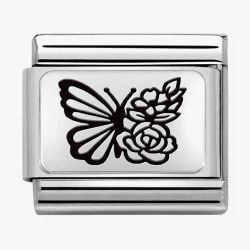 Nomination CLASSIC Composable Plates Butterfly with Flowers Charm 330111/22
