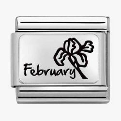 Nomination CLASSIC Composable Plates February Flower Charm 330112/14