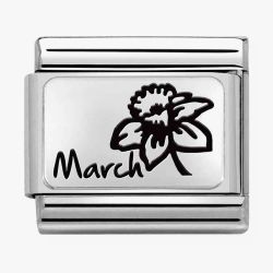 Nomination CLASSIC Composable Plates March Flower Charm 330112/15