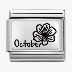 Nomination CLASSIC Composable Plates October Flower Charm 330112/22