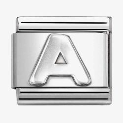 Nomination CLASSIC Composable Oxidised Silver Letter A Charm 330113/01