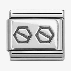 Nomination CLASSIC Plates Oxidised Double Hexagonal Screws Charm 330102/62