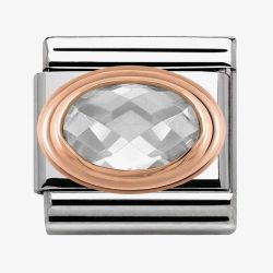 Nomination CLASSIC Rose Gold Clear Faceted Cubic Zirconia Charm 430601/010