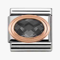 Nomination CLASSIC Rose Gold Black Faceted Cubic Zirconia Charm 430601/011
