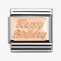 Nomination CLASSIC Rose Gold Plates Happy Birthday Charm 430101/29