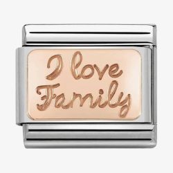 Nomination CLASSIC Rose Gold Plates I Love Family Charm 430101/41
