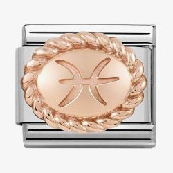 Nomination CLASSIC Rose Gold Oval Zodiac Pisces Charm 430109/12