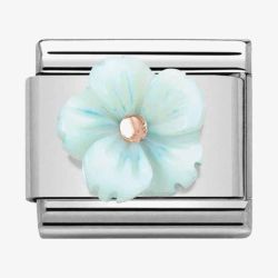 Nomination CLASSIC Rose Gold Symbols Turquoise Mother of Pearl Flower Charm 430510/04