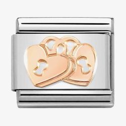 Nomination CLASSIC Composable Romance Padlock Hearts Charm 430104/39