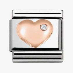 Nomination CLASSIC Rose Gold Stone Set Heart Charm 430305/01